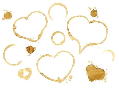 Hearts from coffee drops Stock Illustration