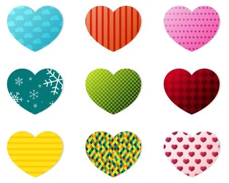 Hearts collection Stock Illustration