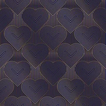 Hearts color seamless vector pattern Illustrazione stock