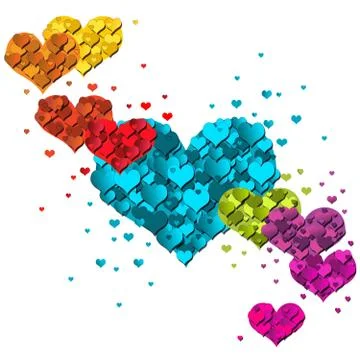 Hearts in colors Stock-Illustration