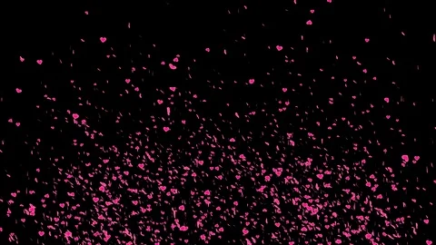 Hearts Confetti Explosion (Alpha Channel) Stock Footage 106755445