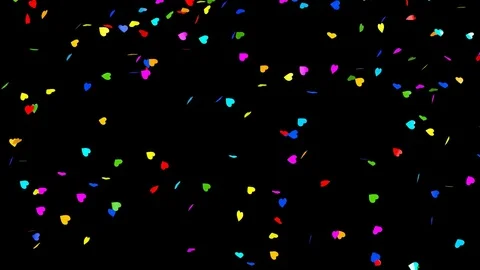 Hearts Confetti Falling Loop Without Background Stock Footage 81746584