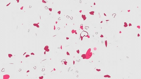 Hearts confetti falling from top to bottom. Valentine’s day, Love, wedding Stock Footage 302332881