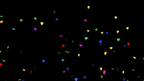 Hearts Confetti Falling Without Background Stock Footage 81746579