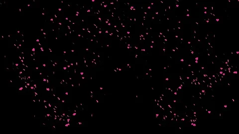 Hearts Confetti with four explosions (Alpha Channel) Stock Footage 106754394