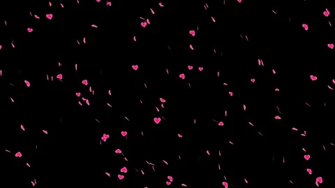 Hearts Confetti Rain Loop (Alpha Channel) Stock Footage 106755628
