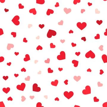 Hearts confetti seamless pattern. Vector illustration. Stock Illustration