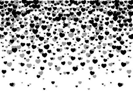 Hearts confetti on white background Stock Illustration