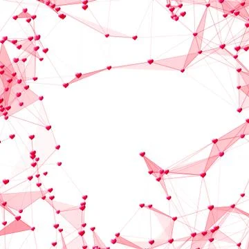Hearts connected background for social network advertising and Valentines Day Stock Illustration