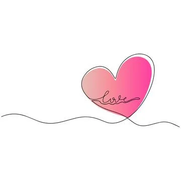 Hearts Continuous Line Drawing. Trendy Minimalist Illustration. One Line Stock Illustration
