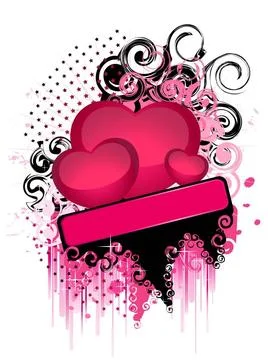 Hearts in a decorative pattern beautiful bright background with hearts in ... Stock Photos