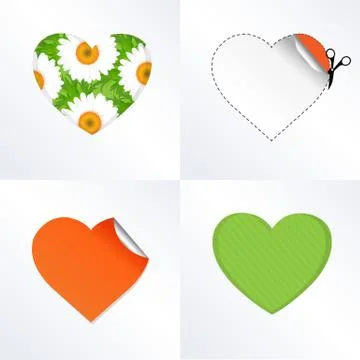 Hearts in different kinds Stock Illustration