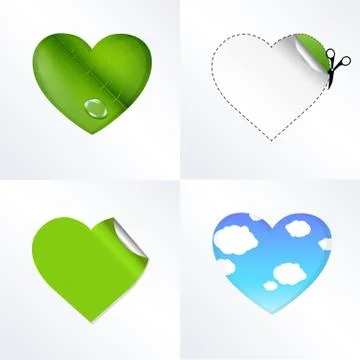 Hearts in different kinds Stock Illustration