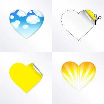 Hearts in different kinds Stock Illustration