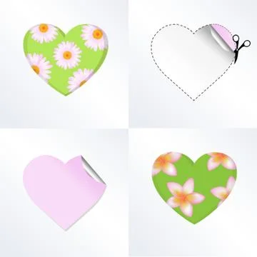Hearts in different kinds Stock Illustration
