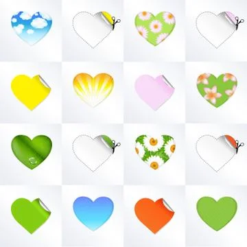 Hearts in different kinds Stock Illustration