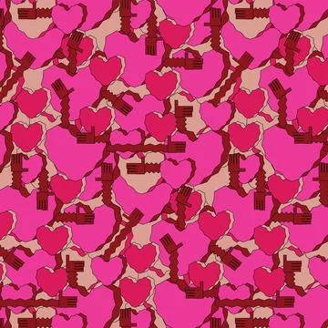 Hearts embrace pattern Stock Illustration