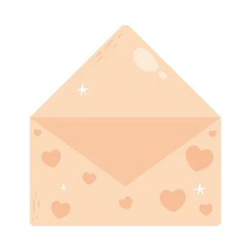 Hearts envelope design Stock Illustration