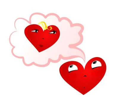 Hearts with faces to the Valentine's day. Stock Illustration