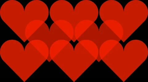 Hearts Fading Animation Video stock 10842006
