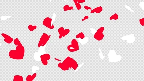 Hearts fall to the bottom, transparent background 4k Vídeos de archivo 146144568
