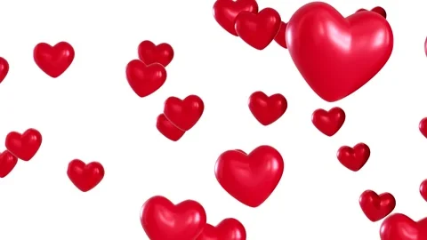 Hearts falling down Stock Footage 333201466