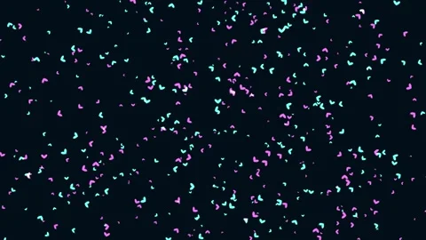 Hearts Falling Glowing Animation with Pink and Blue Particles 库存影片 334958940