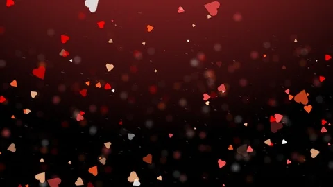 Hearts falling from the sky, CGI background Vidéo 100744377