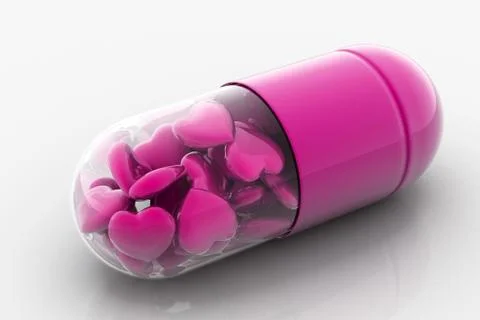 Hearts filled in pill. Stock Illustration