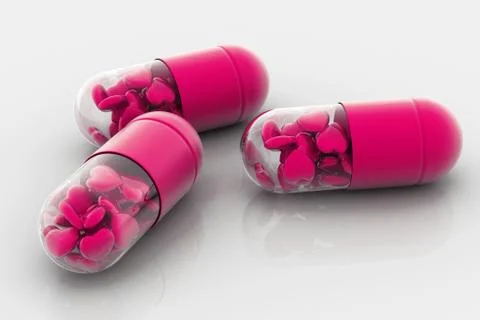Hearts filled in pill. Stock Illustration