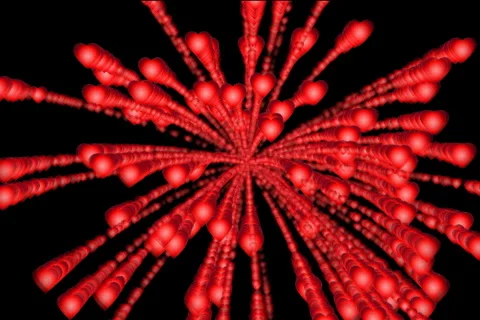 Hearts firework Stock Footage 888356