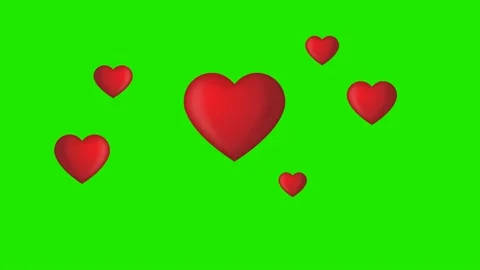 Hearts flew away green screen Stock-Footage 175713815