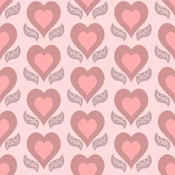 Hearts In Flight Repeat Pattern Stock Illustration