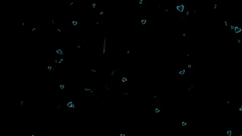 Hearts floating and falling Aqua -4K motion graphics background Stock Footage 123122969