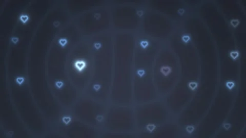 Hearts floating in dark background create a simple Stock Footage 339306069