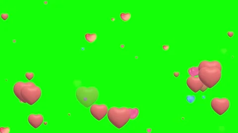 Hearts floating on green screen background valentine's day animation Stock Footage 337447939