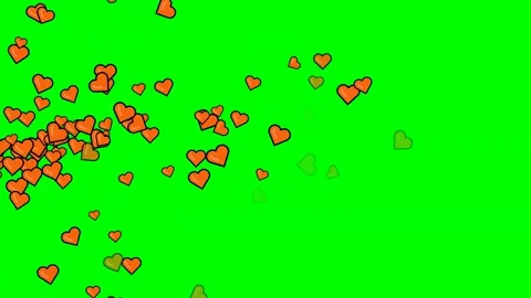 Hearts Flying on Chroma Key for Compositing Stockbeeldmateriaal 337397889