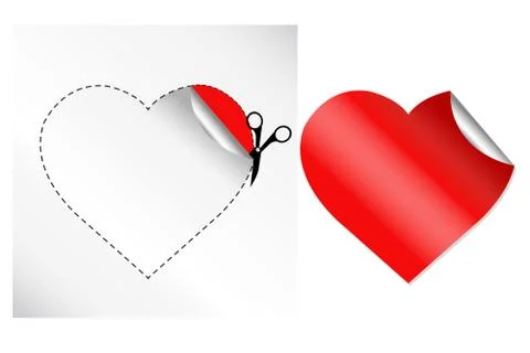 Hearts in form of sticker Stock Illustration