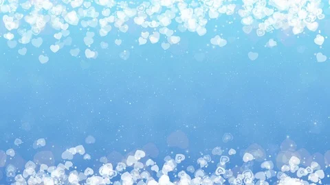 Hearts Frame on Blue Background. Abstract Valentines Day Card. Stock Footage 71555728