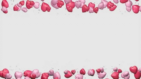 Hearts frame border, loop animation 3D Stock Footage 170006154
