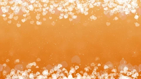 Hearts Frame on Gold Background. Abstract Valentines Day Card. Stock Footage 71556145