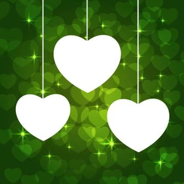 Hearts frame green Stock Illustration