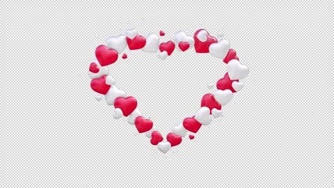 Hearts frame on a seamless loop Stock Footage 262043819
