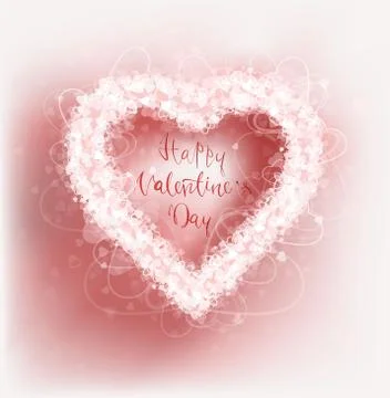 Hearts frame Valentine's day vector background Illustrazione stock