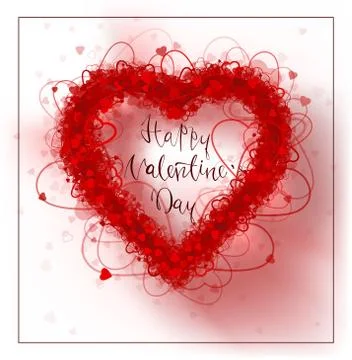 Hearts frame Valentine's day vector background Stock Illustration