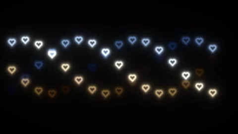 Hearts glowing in darkness create a lively atmosphere Stock Footage 338224684