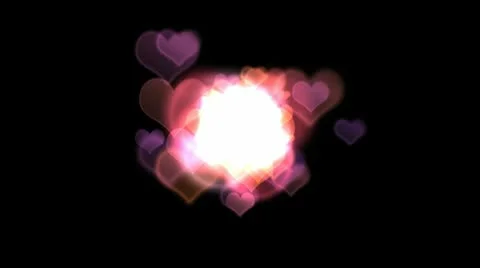 Hearts glowing lights background Stock Footage 10767056