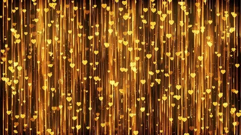 Hearts Gold Particles Background Stock Footage 85271209