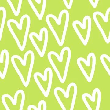 Hearts, green seamless texture background Stock Illustration