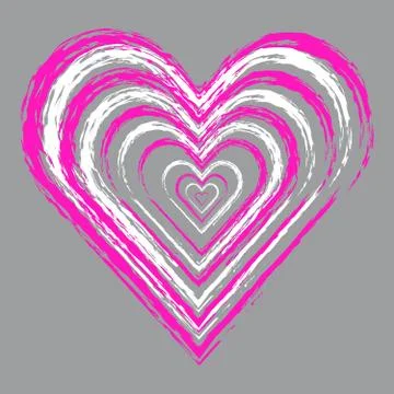 Hearts on grey background Stock Illustration